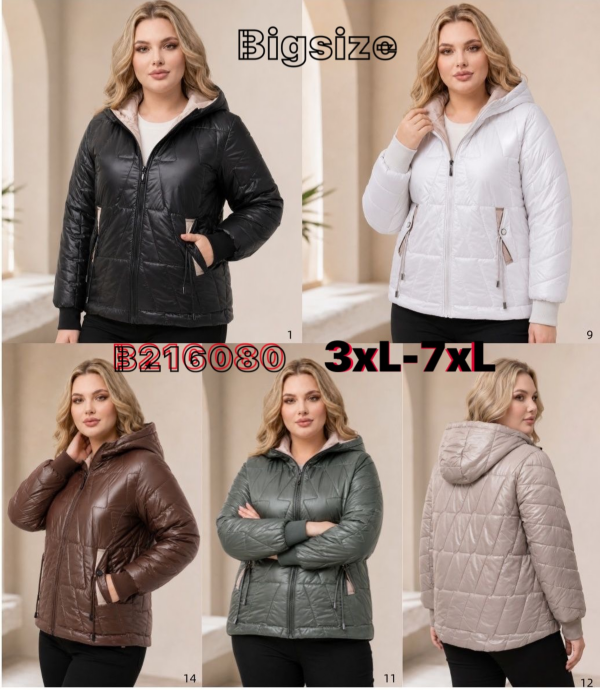 Kurtki damskie cienki Roz 3XL-7XL, 1 Kolor Paczka 5 szt